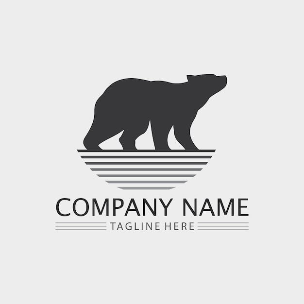 Bear logo and animal vector design graphic illustration
