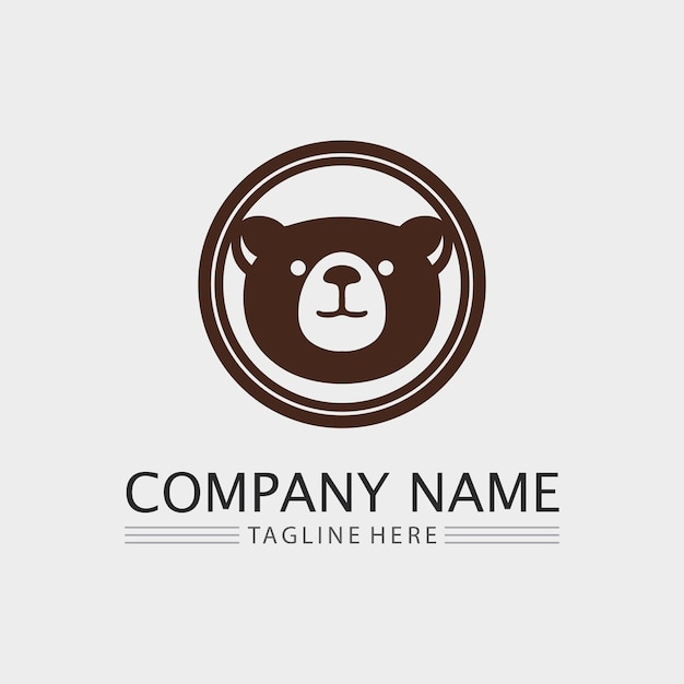 Bear logo and animal vector design graphic illustration