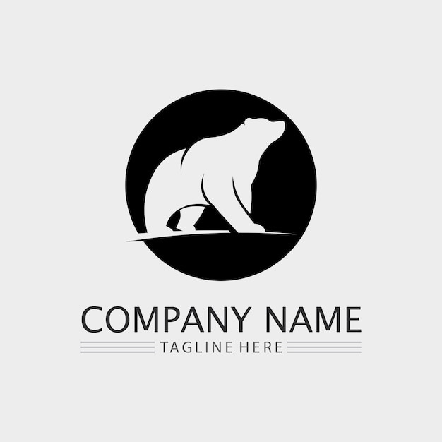 Bear logo and animal vector design graphic illustration