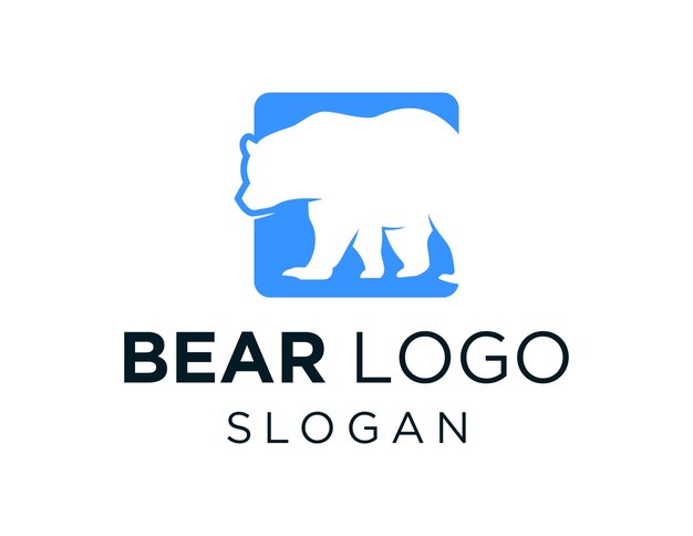 Corel Draw 2018 アプリケーションを使用して白の背景で作成されたクマのロゴ デザイン