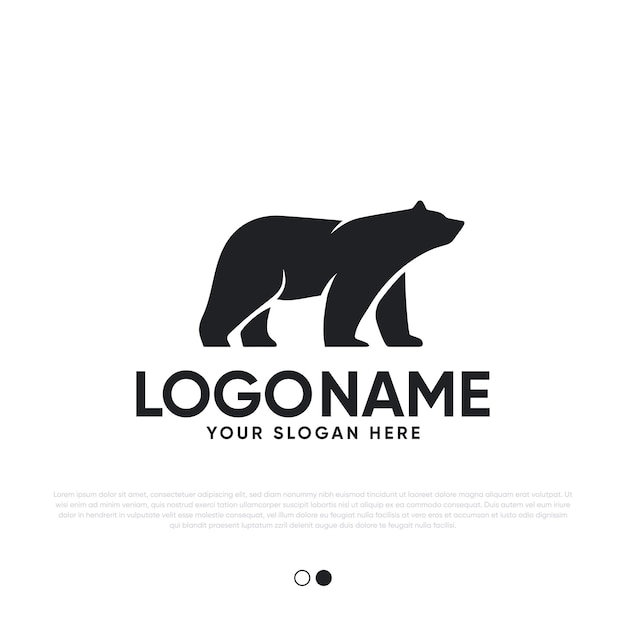 Orso logo design vettore premium