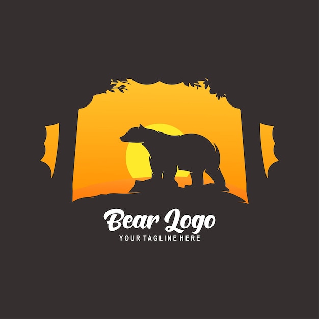 Illustrazione del modello di progettazione del logo dell'orso