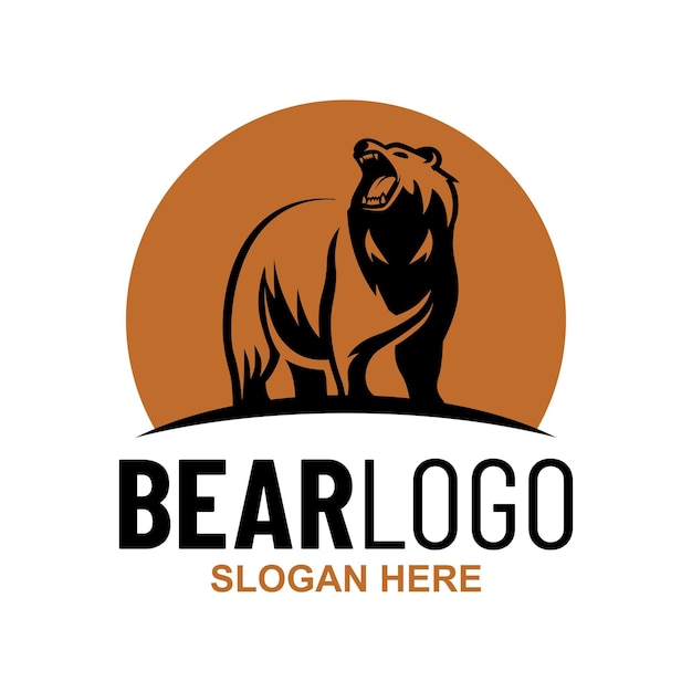 Медведь Логотип Дизайн Шаблона Вдохновение Векторные Иллюстрации