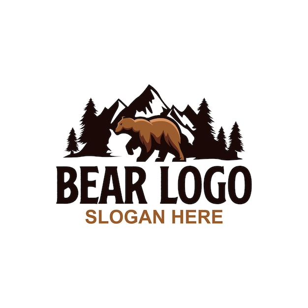 Bear logo design template inspiration vector illustration