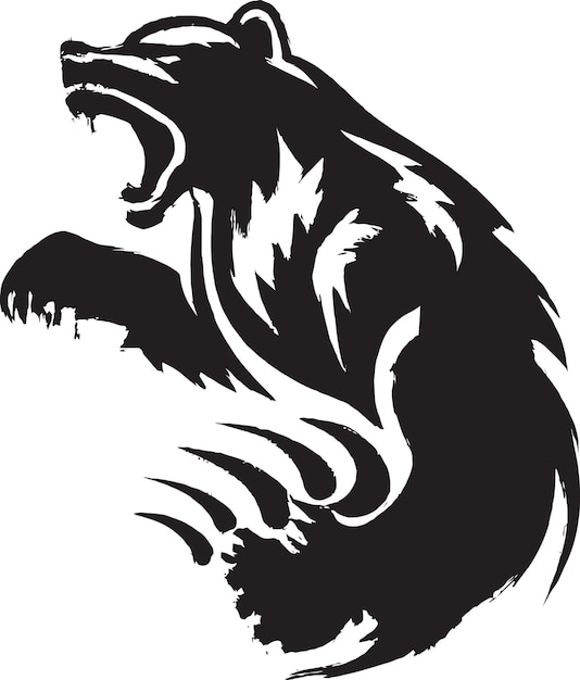 Вектор Дизайн логотипа медведя с минималистским и элегантным оттенком