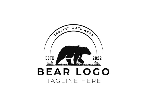 Vector bear logo design for your projects