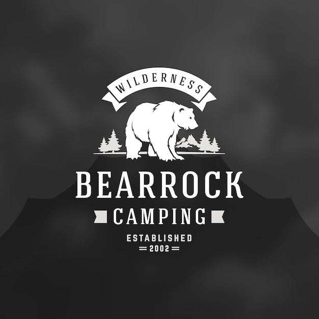 Vector bear logo emblem vector illustration