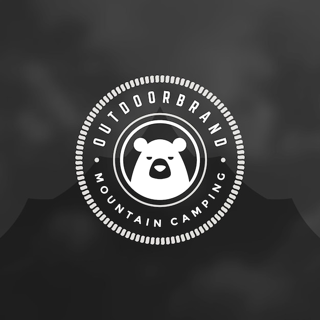 Bear logo emblem vector illustration