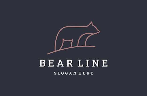 クマのロゴアイコンデザインテンプレートベクトルイラスト