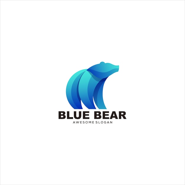 медведь логотип вектор красочный градиент