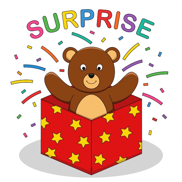 A bear made a surprise vector illustration