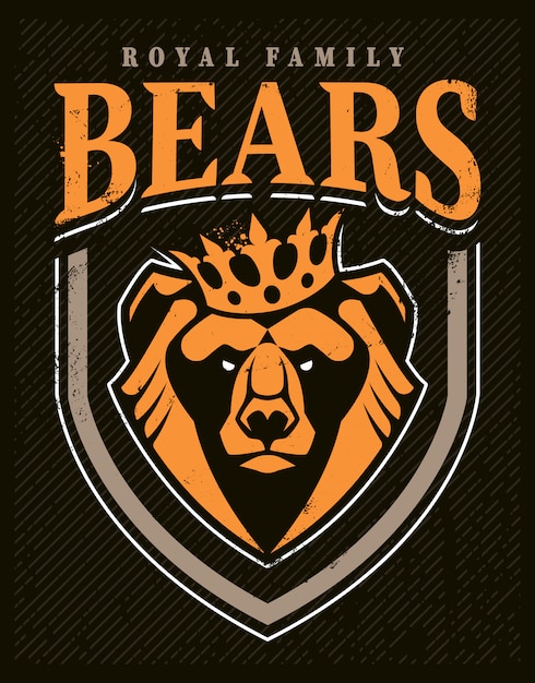 Vector bear mascot emblem design