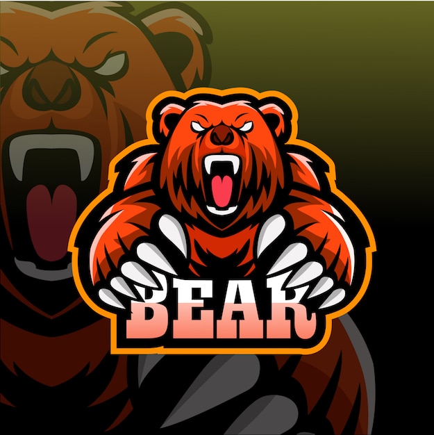 Orso mascotte esport logo