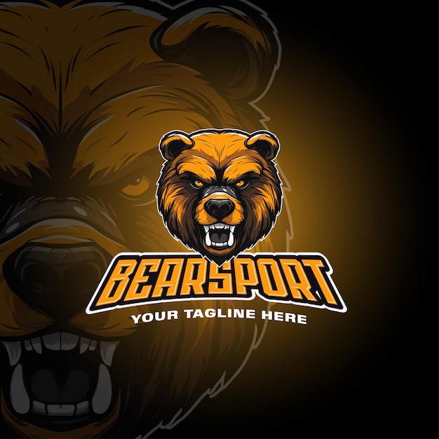 Вектор Медведь талисман игровой логотип esport