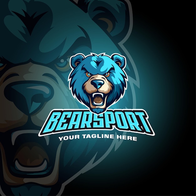 Vector bear mascot gaming logo esport