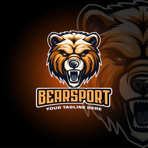 Vector bear mascot gaming logo esport