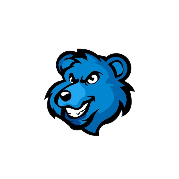 Disegno del logo della mascotte dell'orso colorato