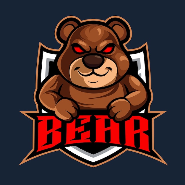 Vector bear mascot logo for gaming