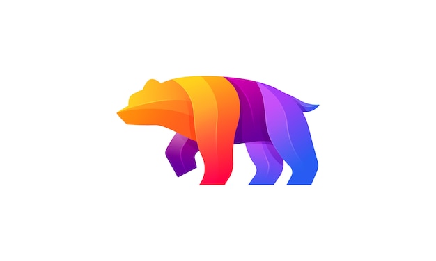 Bear modern gradient colorful logo