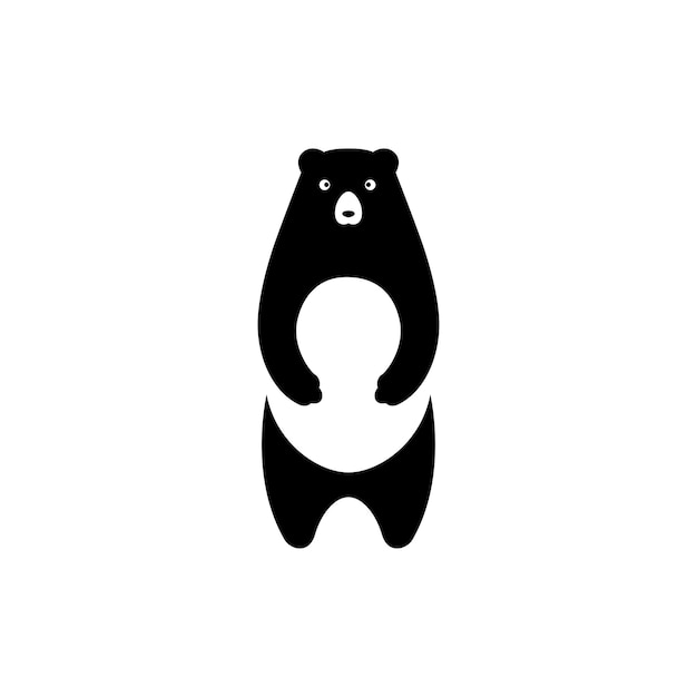 곰 현대적인 미니멀리즘 로고 디자인