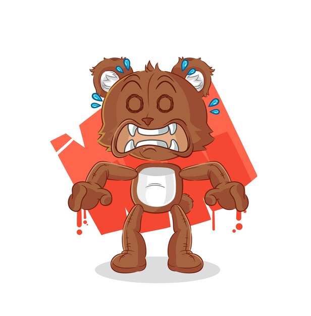 Bear monster vector cartoon character