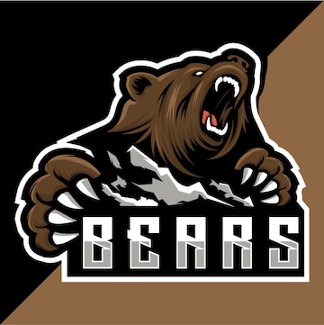 Premium Vector | Bear and mountain esport logo