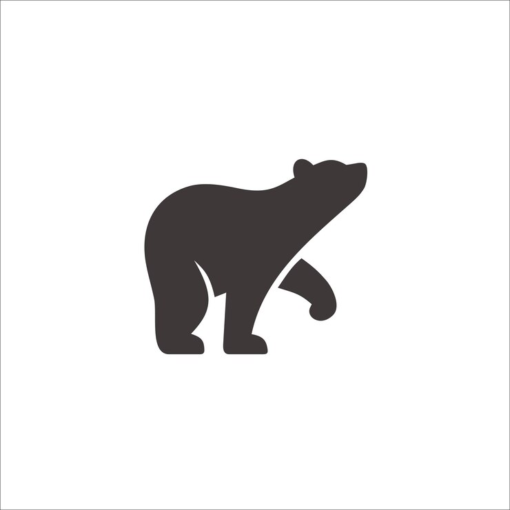 곰 부정적인 공간 로고 벡터