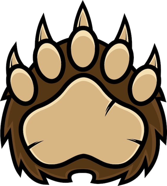 Bear paw met claws print logo design vector illustratie geïsoleerd op een witte achtergrond