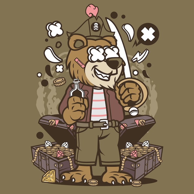 Bear Pirate Cartoon