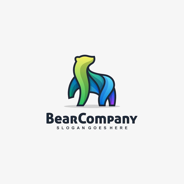 Bear playful multicolored vector template