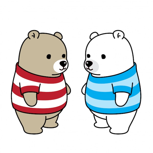 Bear polar bear shirt strepen karakter cartoon