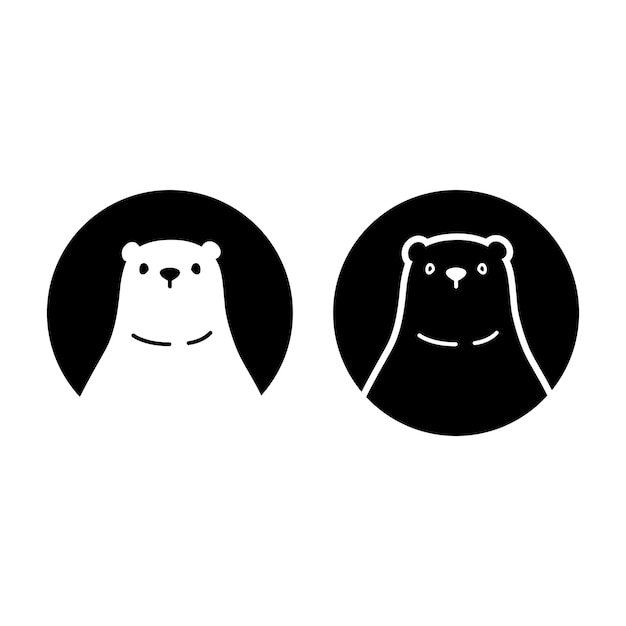 Bear polar cartoon pet icon character illustration