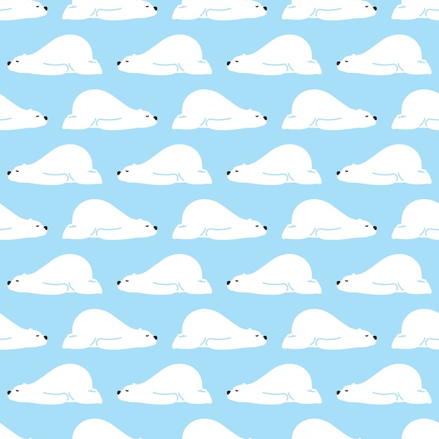 Bear polar seamless pattern sleeping