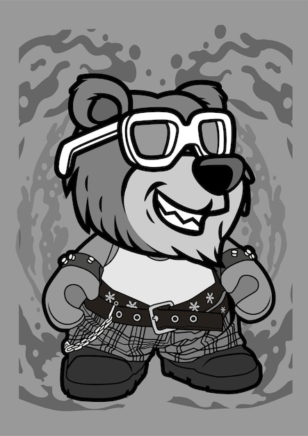 Bear Punk Cartoon Character
