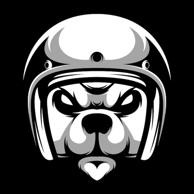 Bear Ride Черно-белый дизайн талисмана