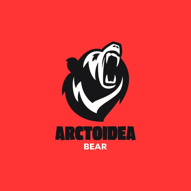 Vettore logo del ruggito dell'orso