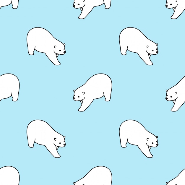 bear seamless pattern polar cartoon