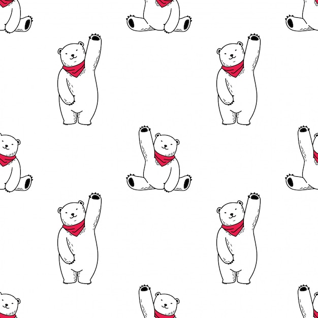 bear seamless pattern polar