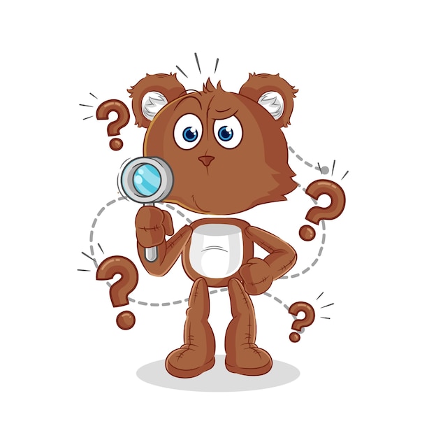 Bear searching illustration character vector