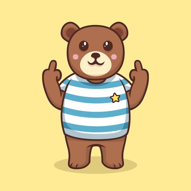 Bear showing the fuck you symbol