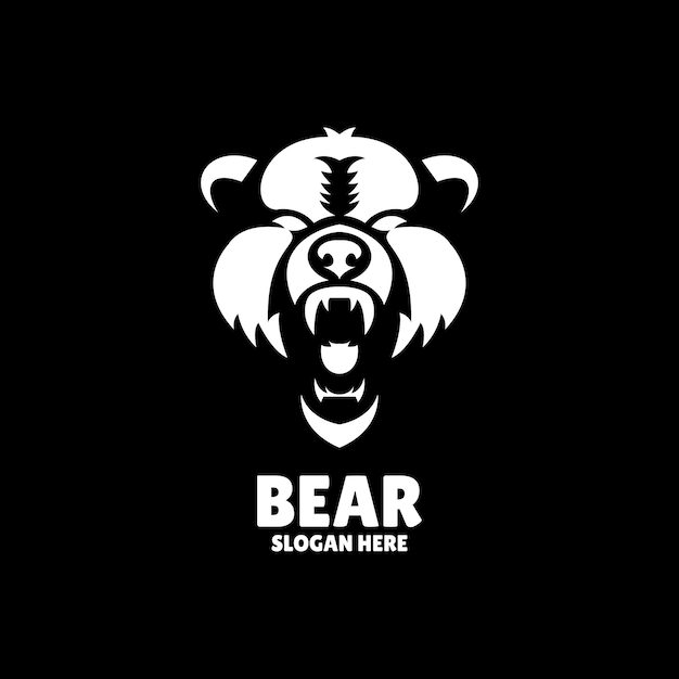 Силуэт медведя иллюстрация дизайна логотипа