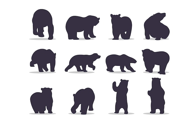 Disegno dell'illustrazione vettoriale della siluetta dell'orso