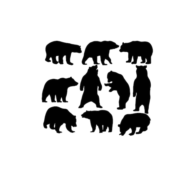 Bear Silhouettes art vector design