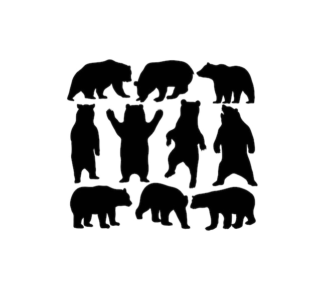 Bear Silhouettes art vector design