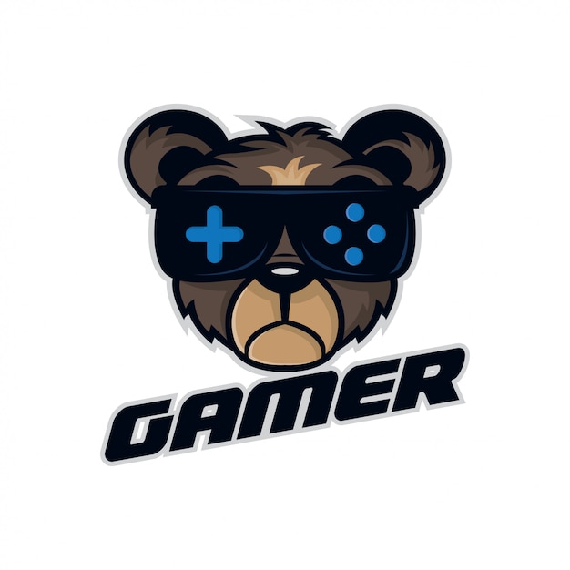 Bear sport illustration for gamer logo.