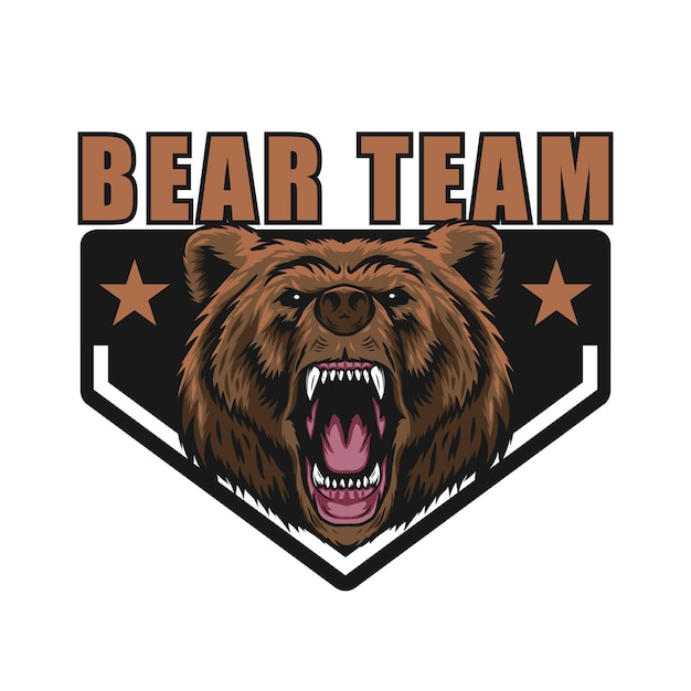 bear team logo mascot design