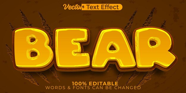 Bear Teddy Vector Text Effect Editable Alphabet Animal Toy Wildlife