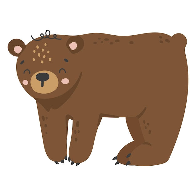 Vector a bear that is standing up in a cartoon style