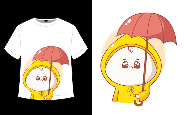 우산 t 셔츠 디자인 아래 곰