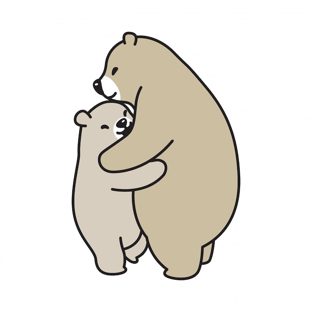 Bear vector Polar Bear cartoon hug